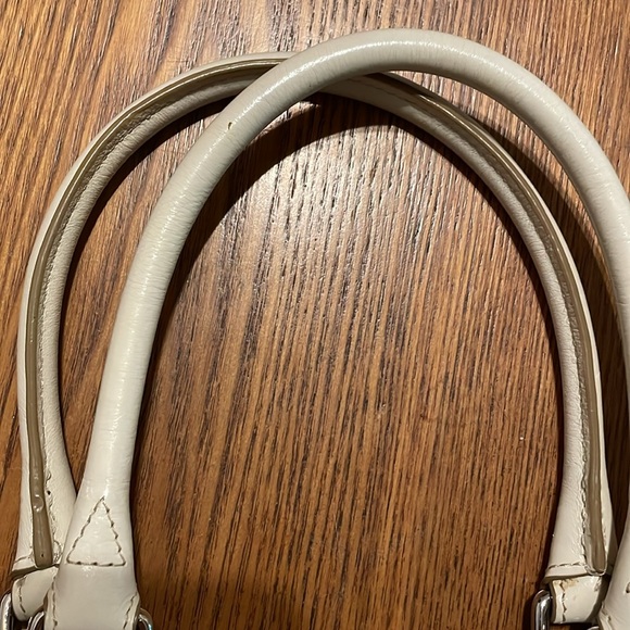 🤎🤎 Coach Signature Hampton Optic Bag Purse Stripe Cream White Satchel - Picture 13 of 16